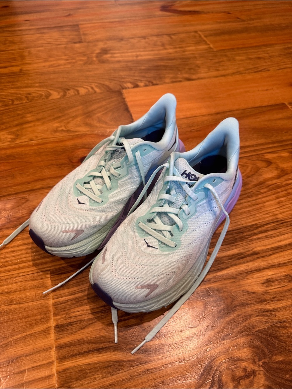 Hoka Women's Mint and Lavender Cushioned Running Shoes